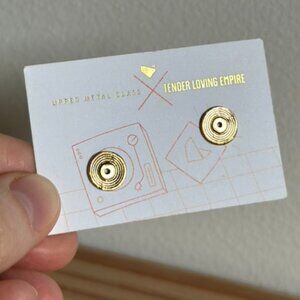 NWT Tender Loving Empire Bronze Record Earrings